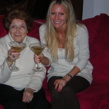 La Mia Famiglia - Carey Torrice and Grandma Torrice toast to good health.