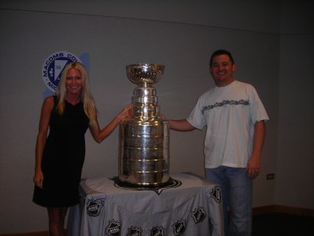 Stanley Cup - Carey and Mike Torrice pose with the Stanley Cup 2008