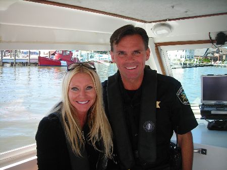 Marine Safety - Carey Hangs out with Sheriff Hackel while riding along Lake St. Clair working on a Police case.