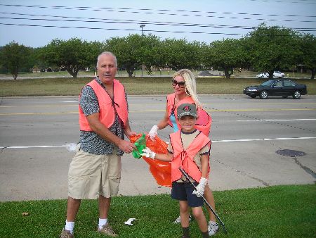 Recycling is job #1 - Carey and her hard working helpers find litter on the side of the road that can be easily recycled!