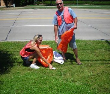 Carey Torrice Adopts a Road - Macomb County Commissioner Carey Torrice with Dan Demeester.  Road Clean up on Garfield road from 18 mile to Hall road.