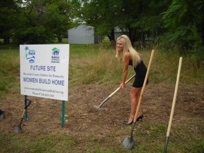 Carey with Habitat for Humanity - Ground Breaking for new home on Colchester street