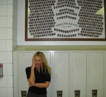 High School Memories - Carey visits her High School to connect with teenagers and sees her picture in the hallway.