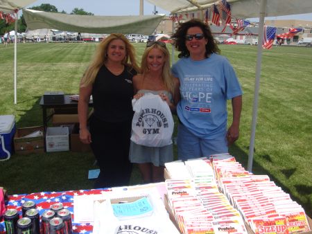 Relay For Life - Carey Torrice attends the American Cancer Society's fundraiser at MTC Highschool with the staff from PowerHouse Gym in Clinton Twp.