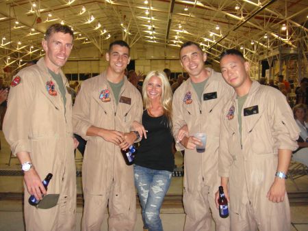 Carey with USMC Pilots - Carey Torrice poses at the Selfridge ANG base with several USMC pilots during the annual air show. Carey's father was also a US Marine. Semper Fi!