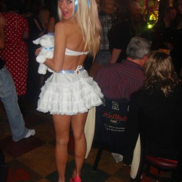 Halloween - Carey dresses up as "Little Bo Peep" and wins 2nd prize in a costume contest.