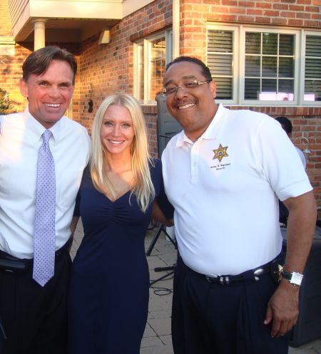 Carey with Sheriff Hackel and Sheriff Napoleon - Carey Torrice attends a fundraiser for Wayne County Sheriff Benny Napoleon.